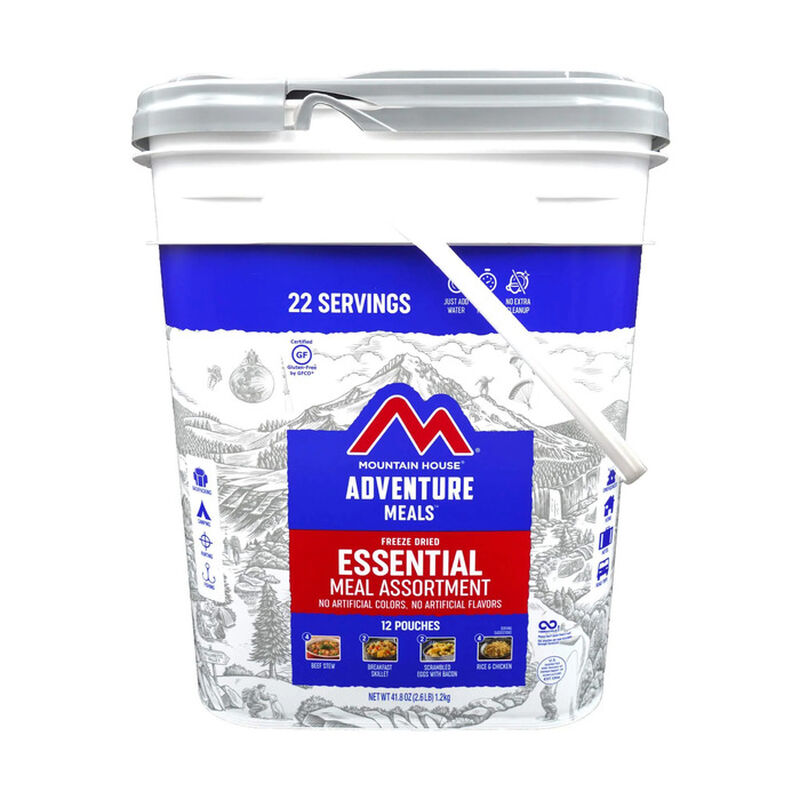 Emergency Essential Assortment Bucket | Mountain House Freeze Dried Food, , large image number 0